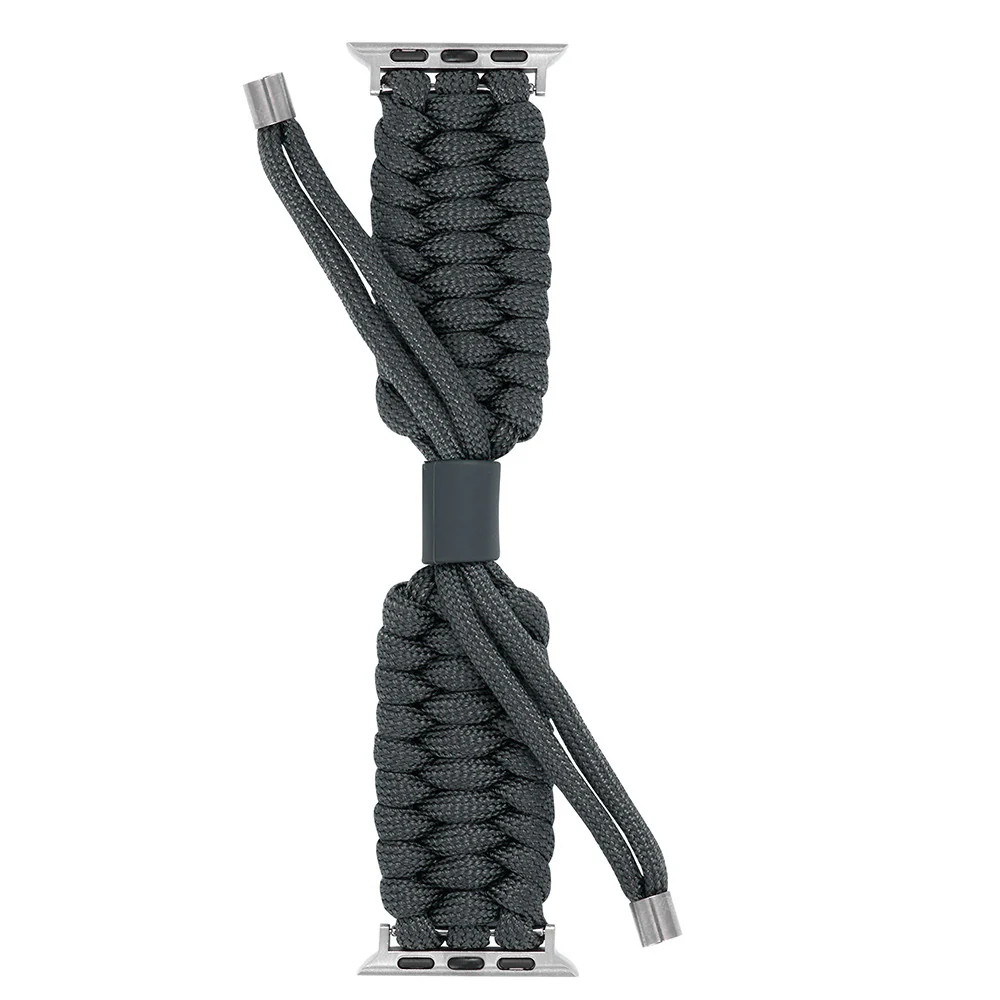 Nylon Screw Nut Umbrella Cord Woven Watchband Outdoor Stretch Adjustment Band for Apple Watch - Image 14