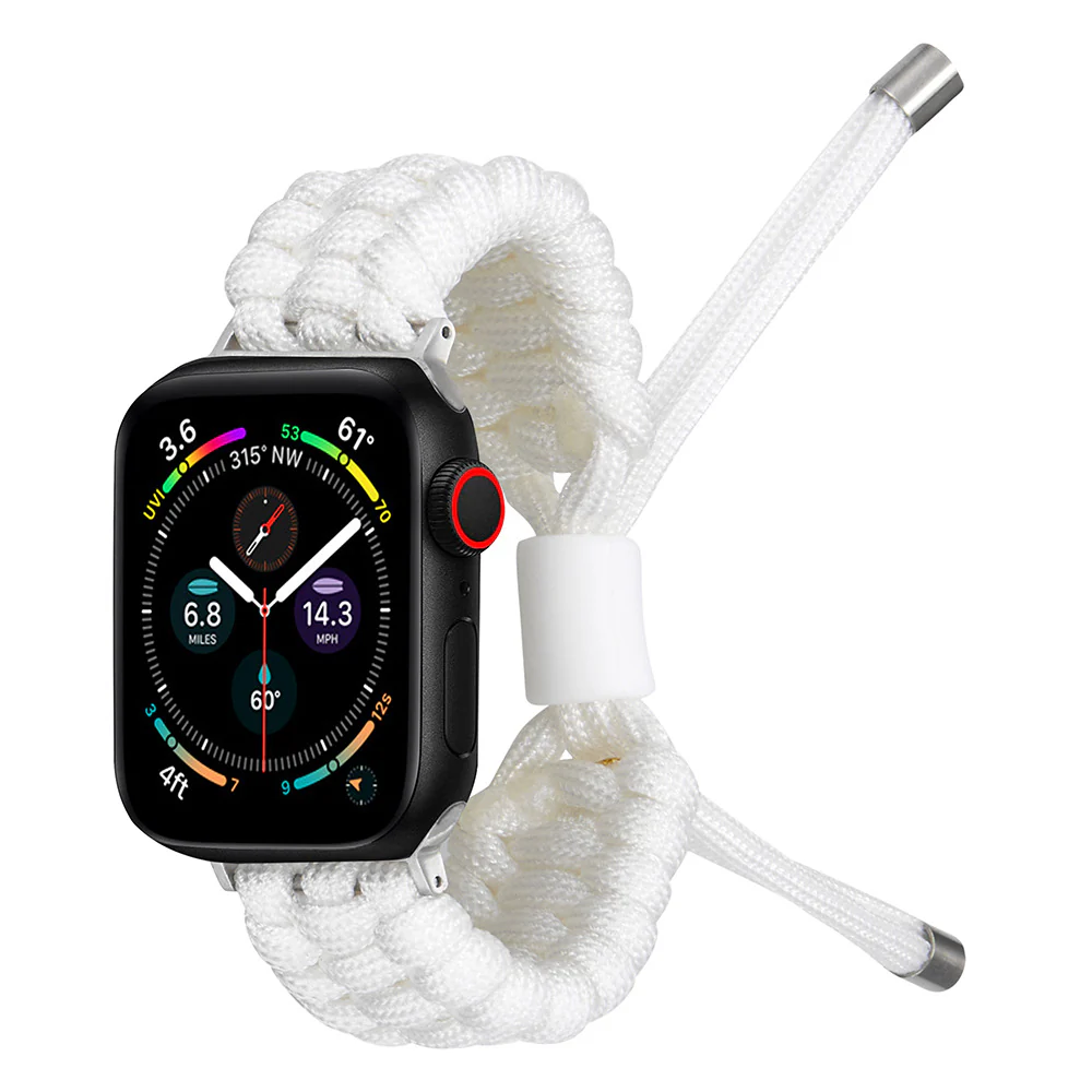 Nylon Screw Nut Umbrella Cord Woven Watchband Outdoor Stretch Adjustment Band for Apple Watch - Image 2