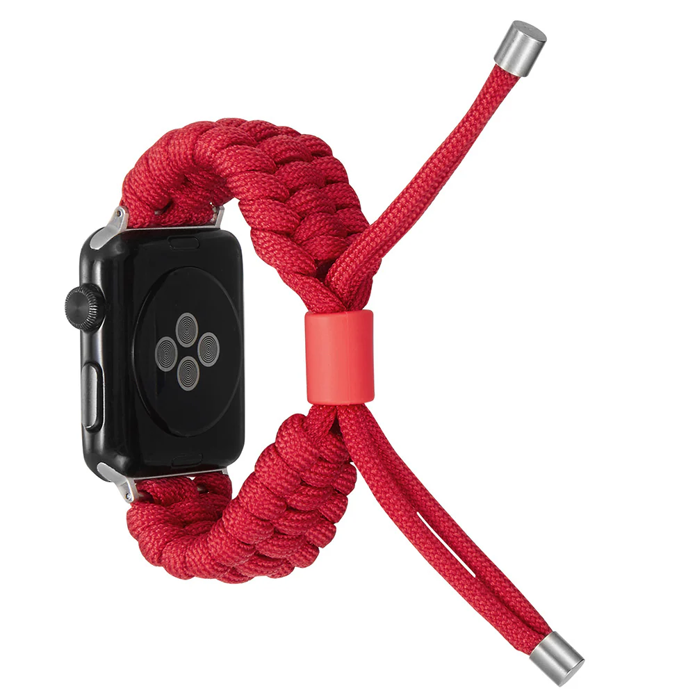 Nylon Screw Nut Umbrella Cord Woven Watchband Outdoor Stretch Adjustment Band for Apple Watch - Image 3