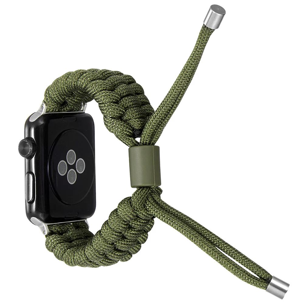 Nylon Screw Nut Umbrella Cord Woven Watchband Outdoor Stretch Adjustment Band for Apple Watch - Image 5