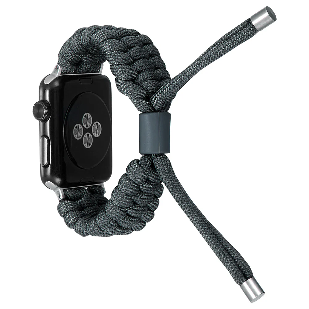 Nylon Screw Nut Umbrella Cord Woven Watchband Outdoor Stretch Adjustment Band for Apple Watch - Image 6
