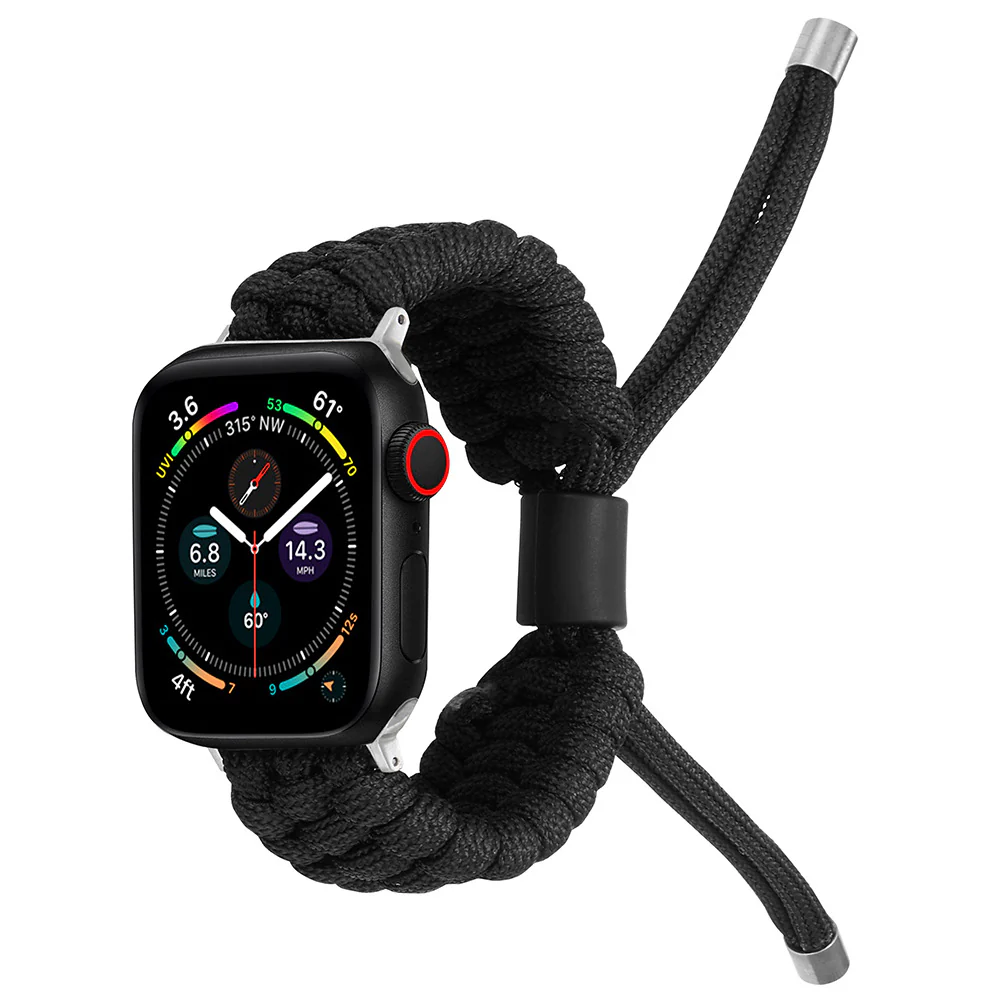 Nylon Screw Nut Umbrella Cord Woven Watchband Outdoor Stretch Adjustment Band for Apple Watch - Image 7