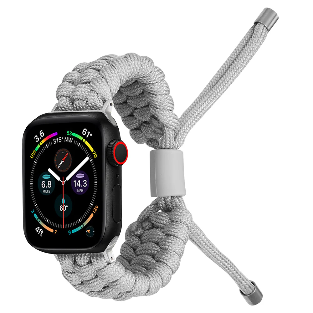 Nylon Screw Nut Umbrella Cord Woven Watchband Outdoor Stretch Adjustment Band for Apple Watch - Image 9