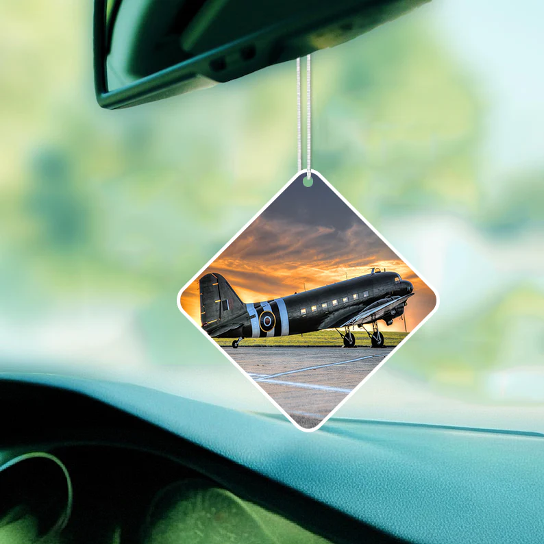 Old Airplane Parked During Sunset Designed Car Air Fresheners