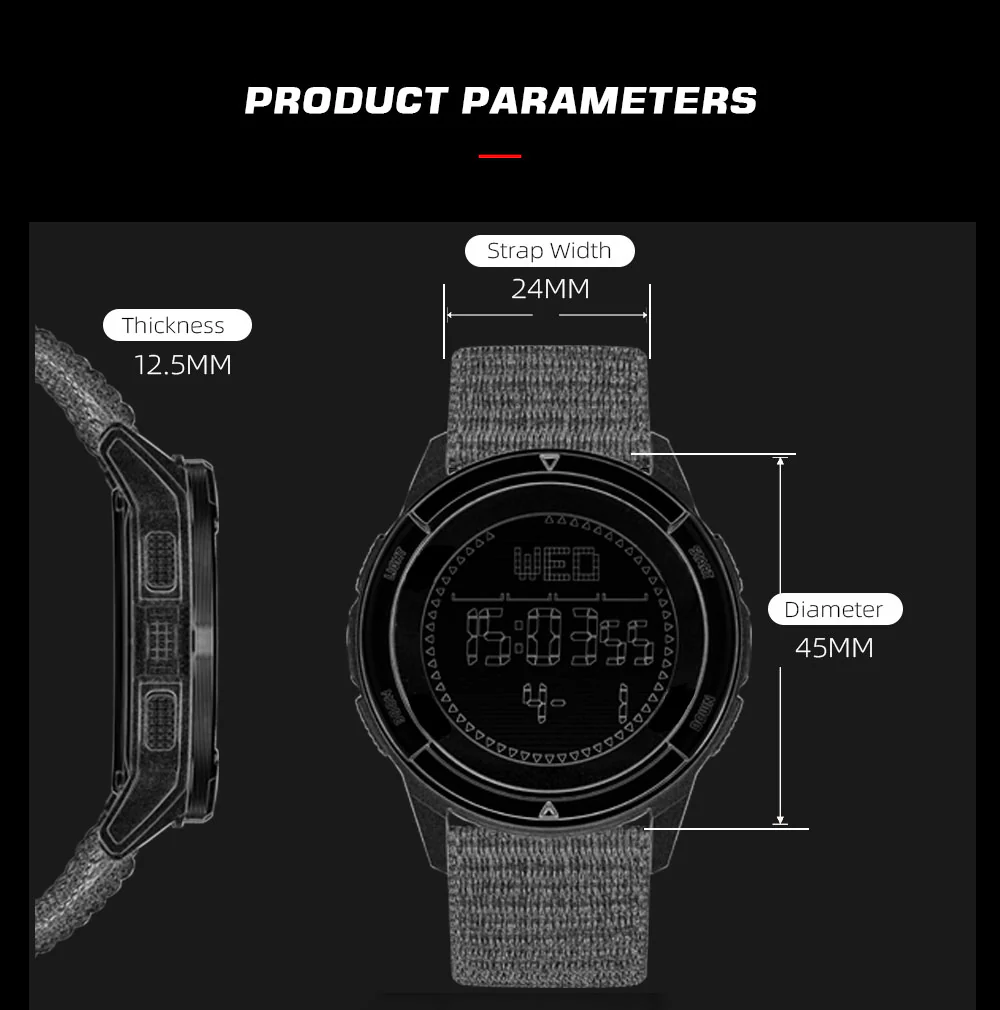 Outdoor Sports Electronic Waterproof Swimming Compass Watch - Image 10