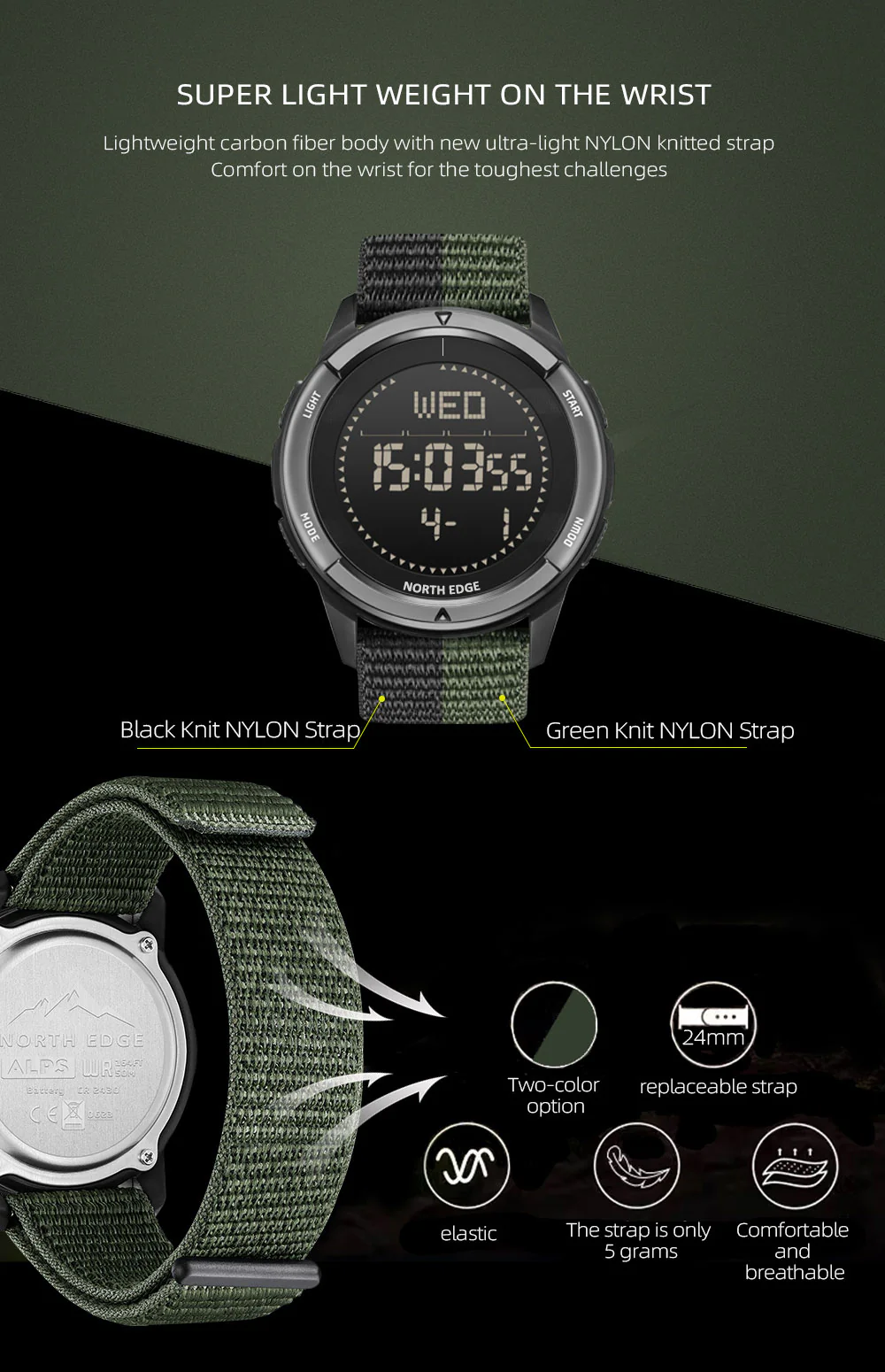 Outdoor Sports Electronic Waterproof Swimming Compass Watch - Image 12