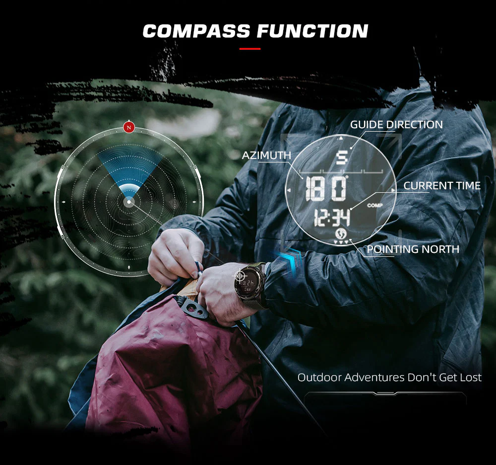 Outdoor Sports Electronic Waterproof Swimming Compass Watch - Image 13