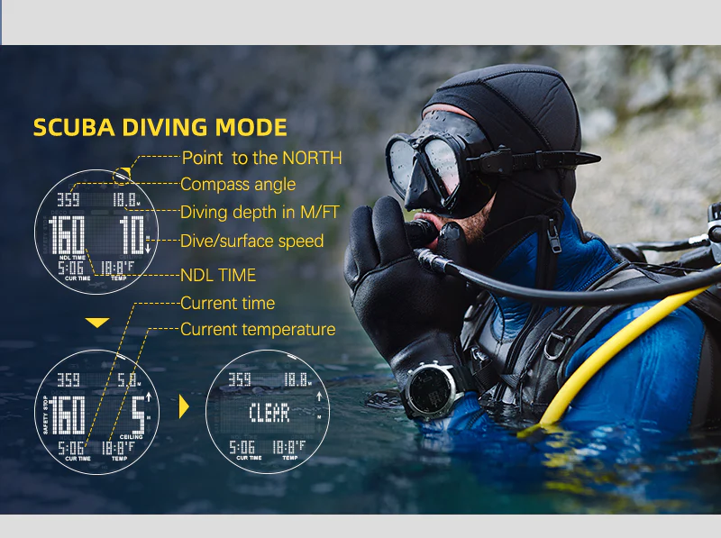 Outdoor Sports Waterproof Intelligent Diving Computer Watch - Image 6