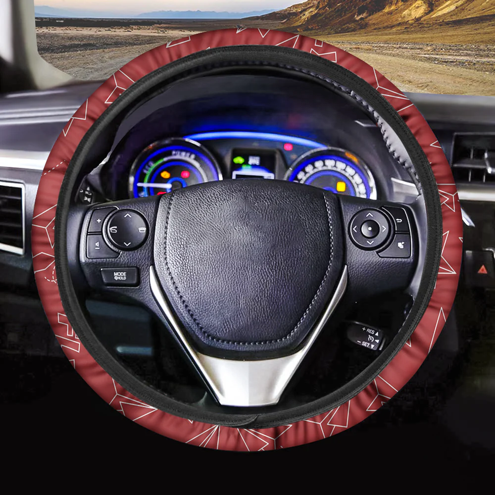 Paper Airplane & Fly (Red) Designed Car Steering Wheel Cover