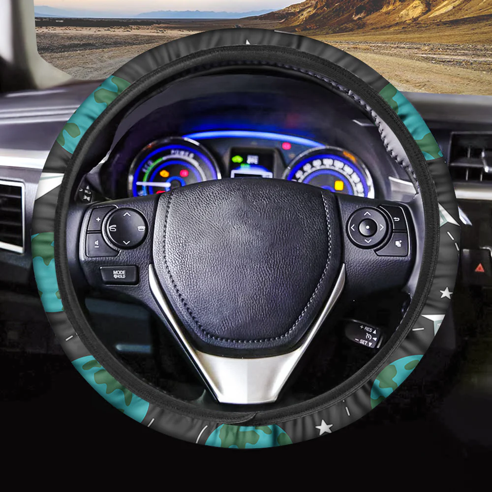 Paper Planes & Earth Designed Car Steering Wheel Cover