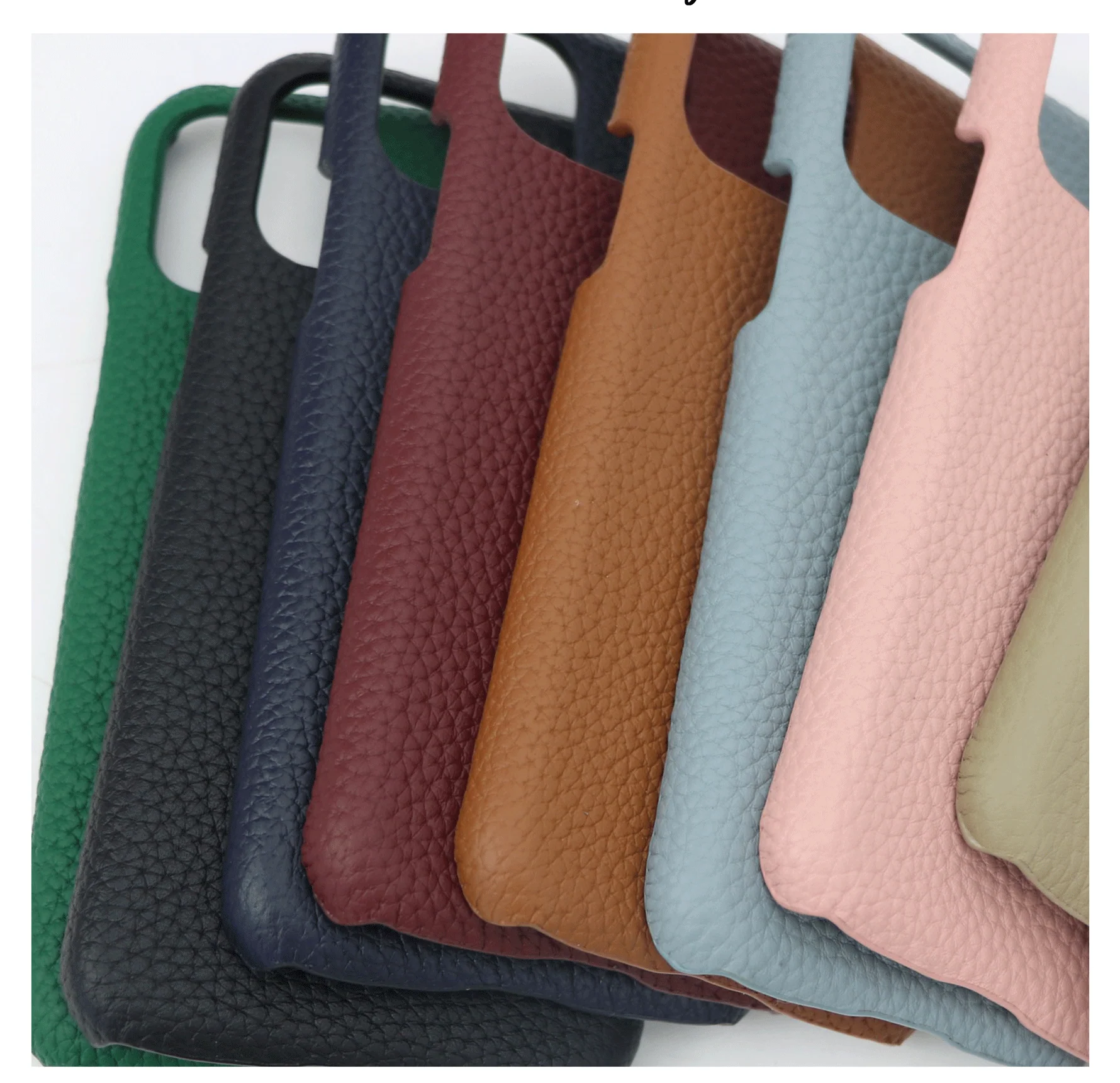 Pebble Leather Phone Case For iPhone Keychain Card Holder Business Gift Set - Image 14