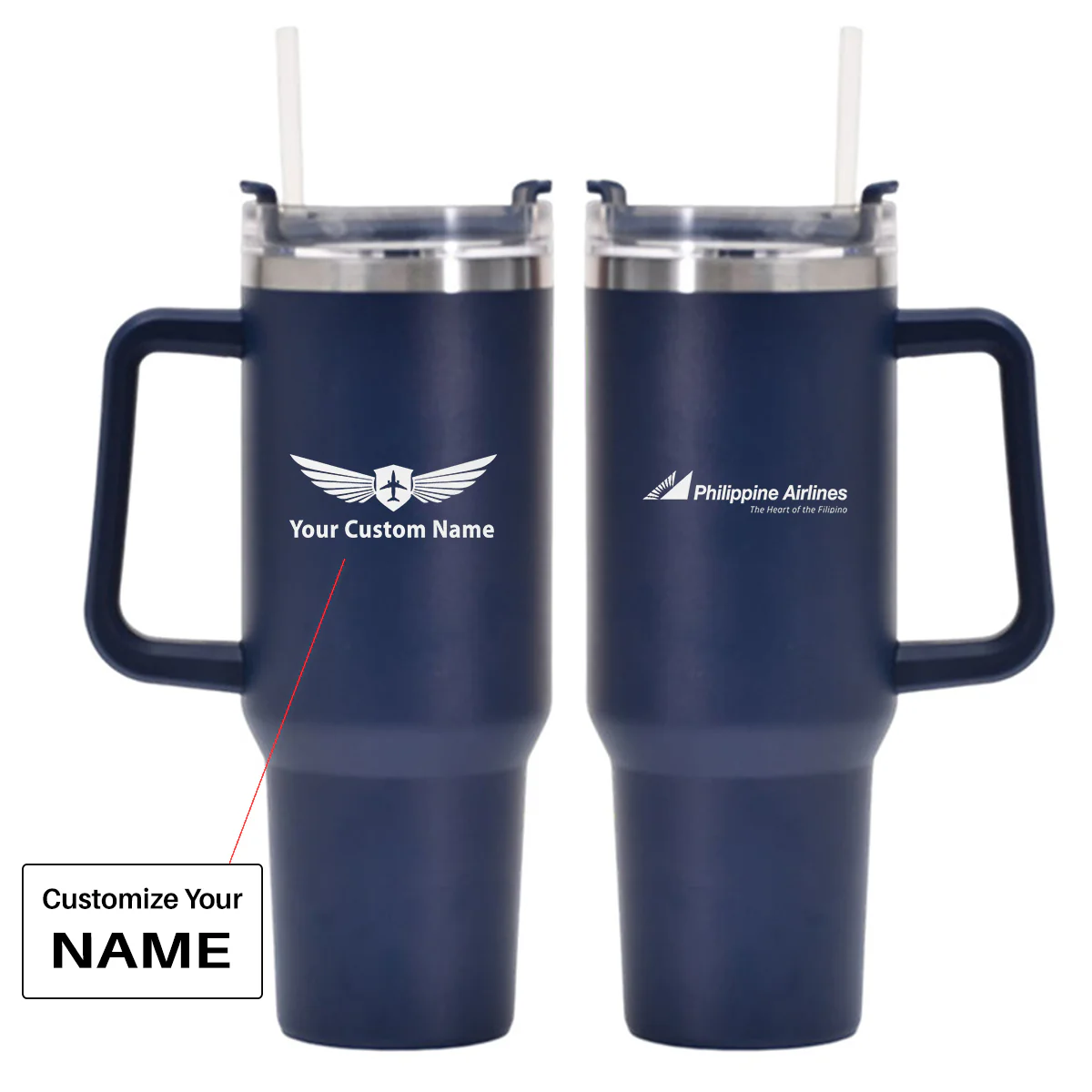 Philippine Airlines Designed 40oz Stainless Steel Car Mug With Holder - Image 5