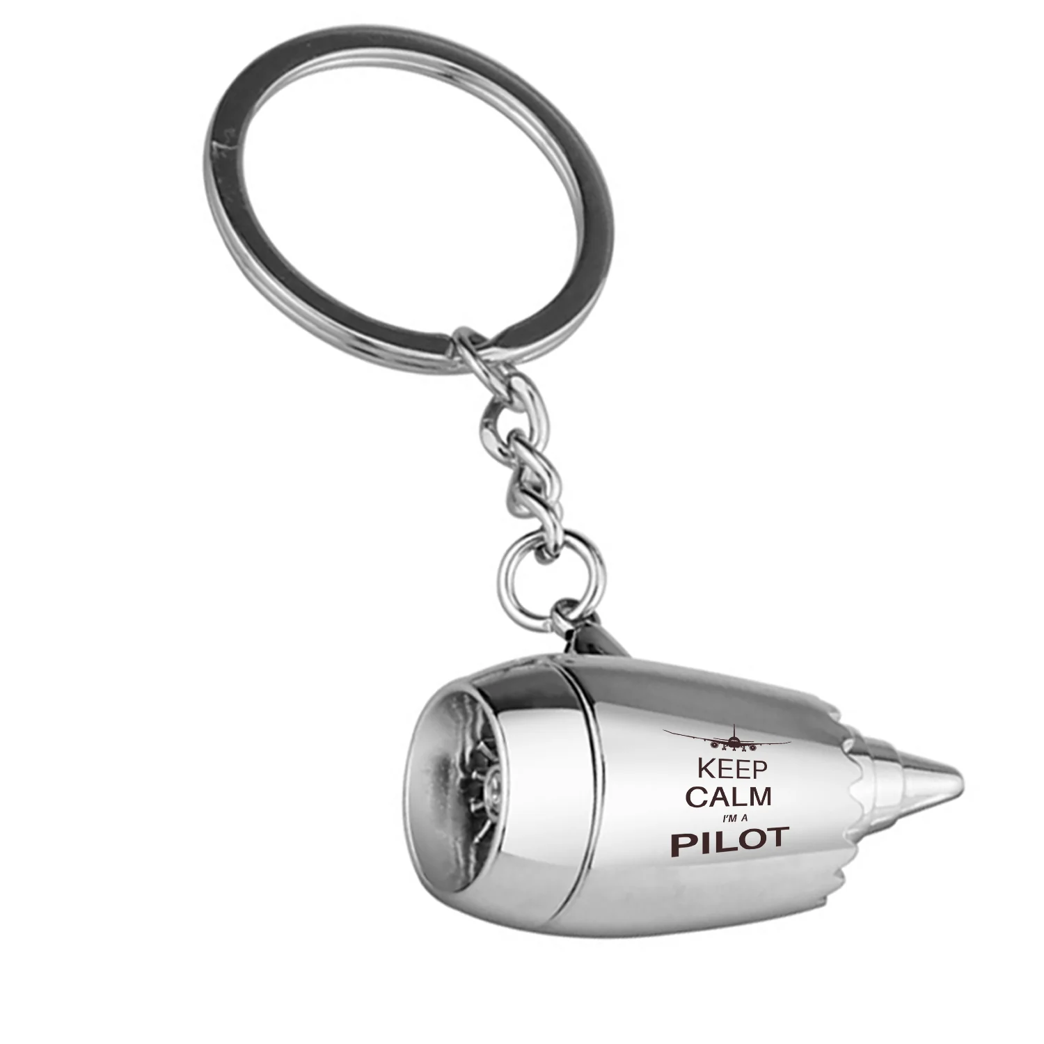 Pilot (777 Silhouette) Jet Engine Turbine Key Chains - Image 2