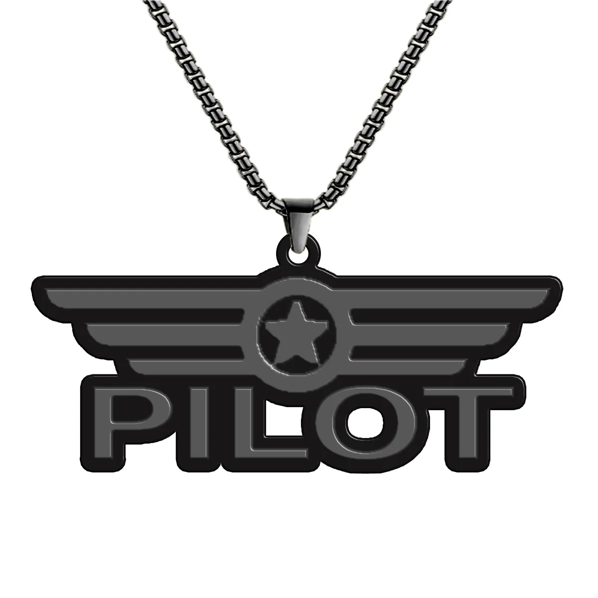 Pilot & Badge Designed Hollow Necklac - Image 4