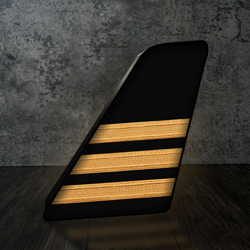 Pilot Epaulette 3 Lines (2) Designed Led Aircraft Tail & 3D Lamp