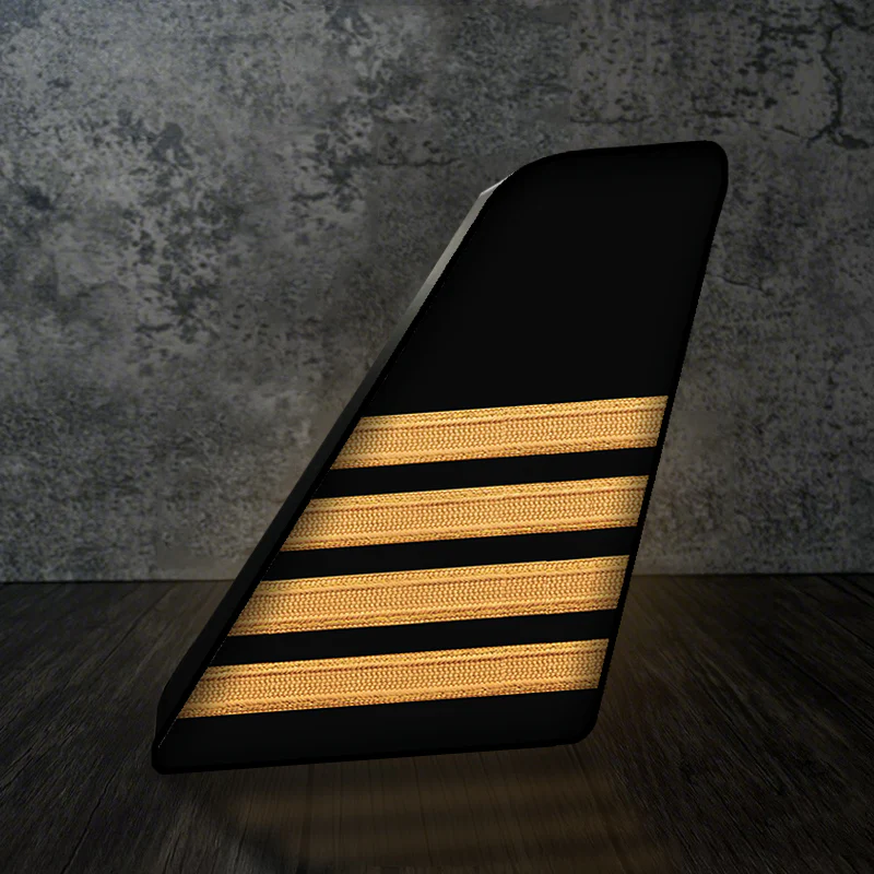 Pilot Epaulette 4 Lines (2) Designed Led Aircraft Tail & 3D Lamp