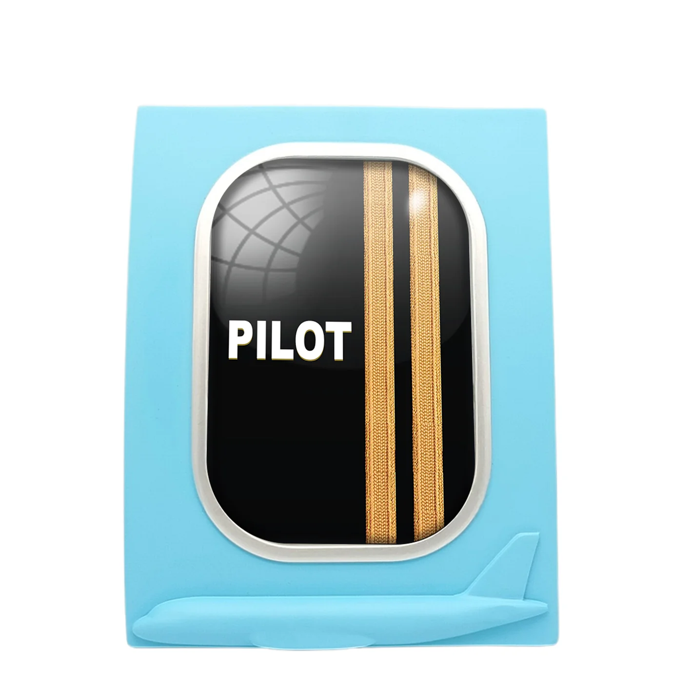 PILOT & Epaulettes 2 Lines Designed Airplane Window Photo Frame