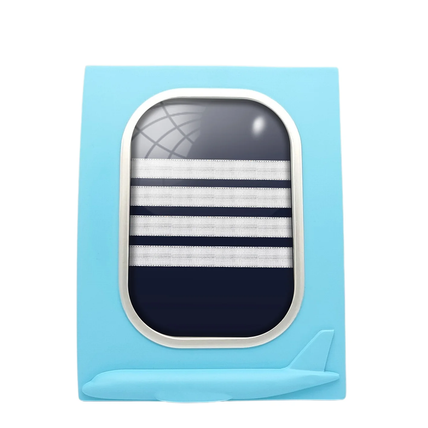 Pilot Epaulettes (Silver) 4 Lines Designed Airplane Window Photo Frame