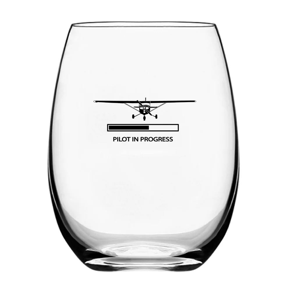 Pilot In Progress (Cessna) Designed Water & Drink Glasses - Image 2