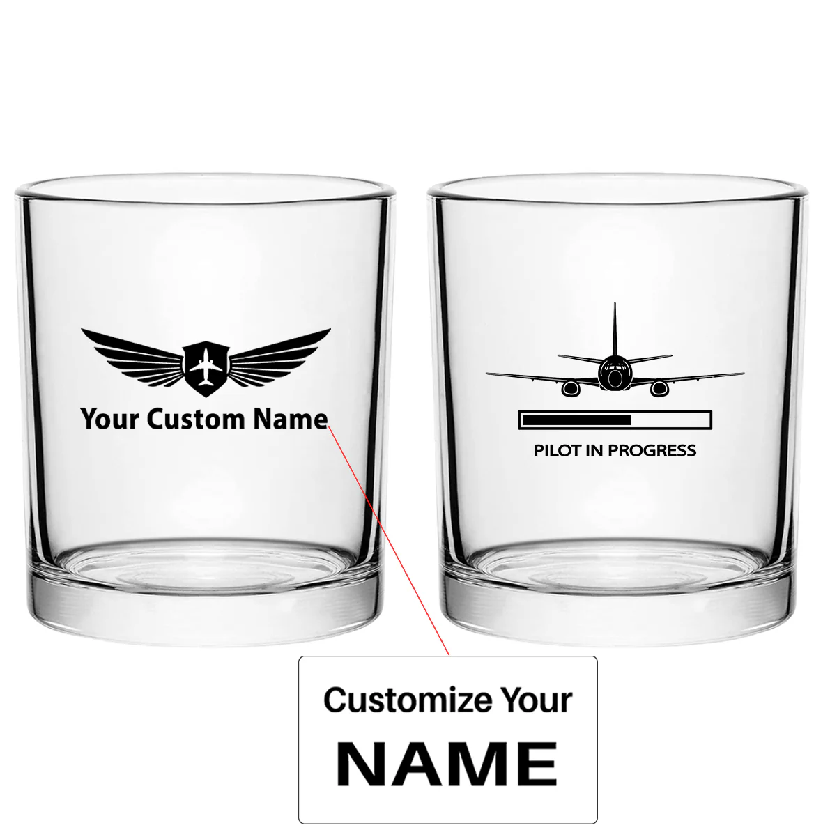 Pilot In Progress Designed Special Whiskey Glasses