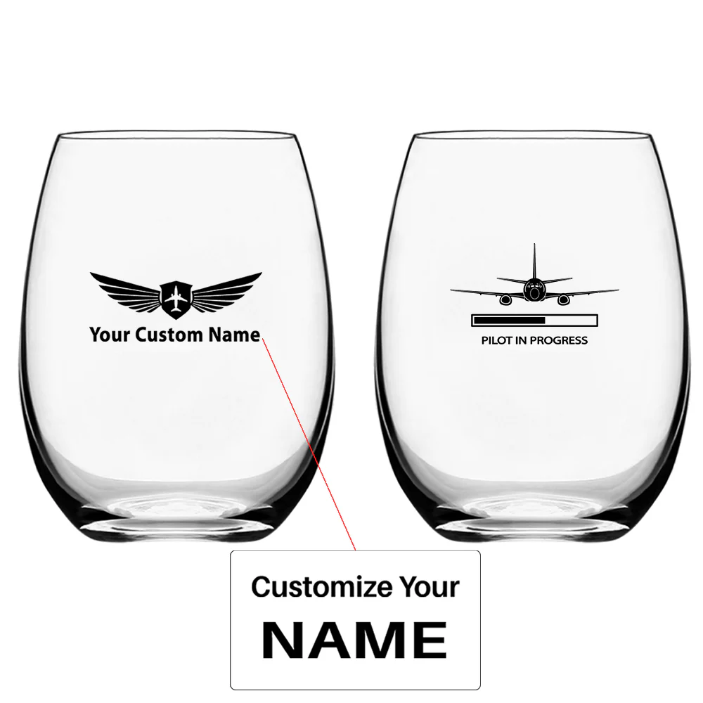 Pilot In Progress Designed Water & Drink Glasses