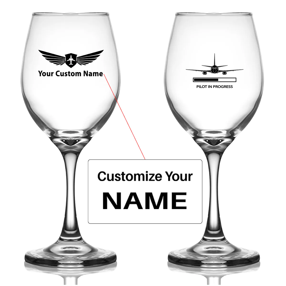 Pilot In Progress Designed Wine Glasses