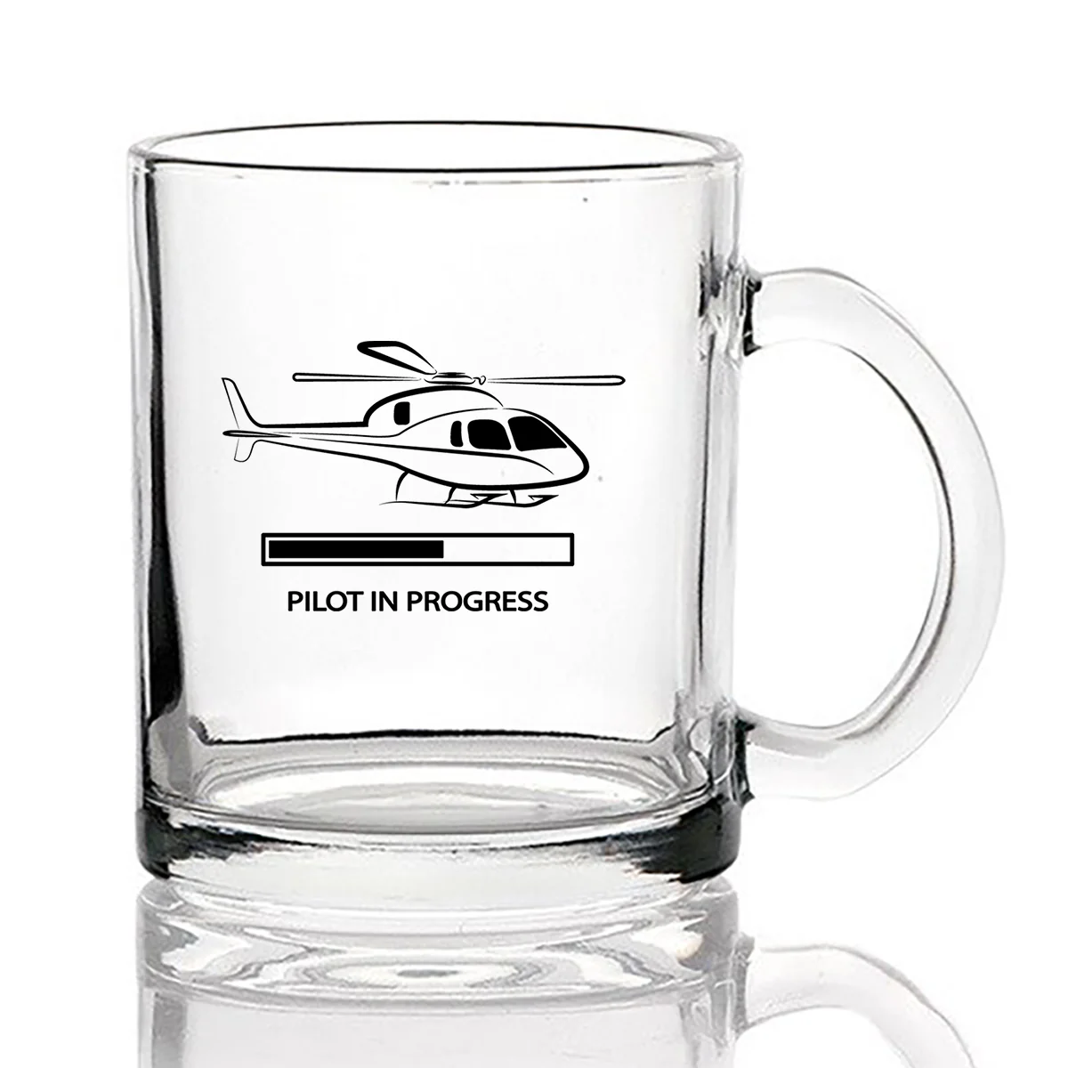Pilot In Progress (Helicopter) Designed Coffee & Tea Glasses - Image 2