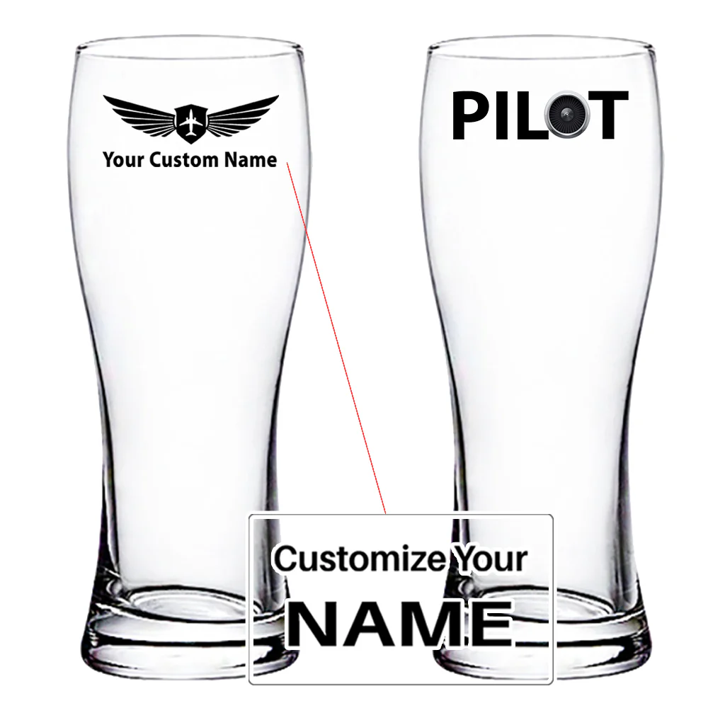 Pilot & Jet Engine Designed Pilsner Beer Glasses