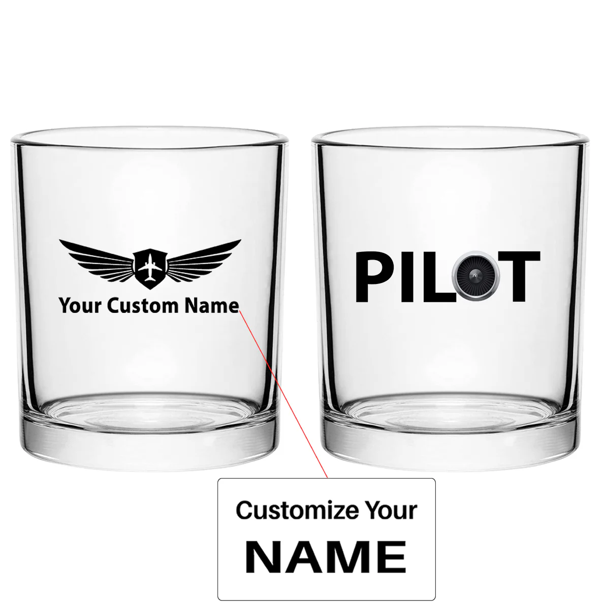 Pilot & Jet Engine Designed Special Whiskey Glasses