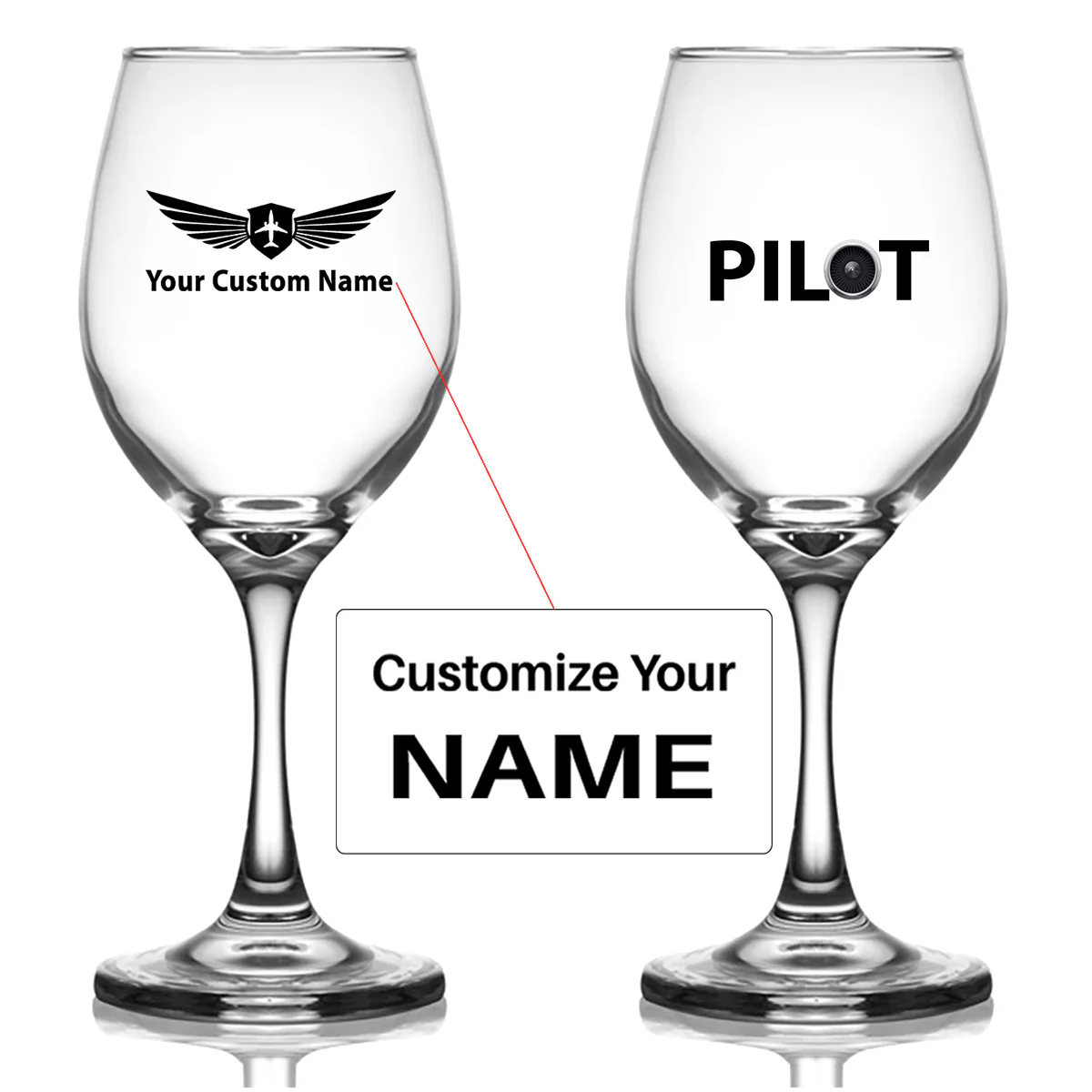 Pilot & Jet Engine Designed Wine Glasses