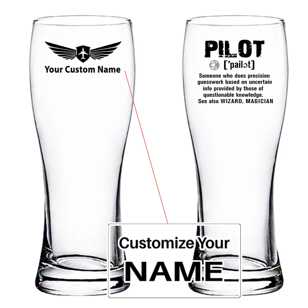 Pilot [Noun] Designed Pilsner Beer Glasses
