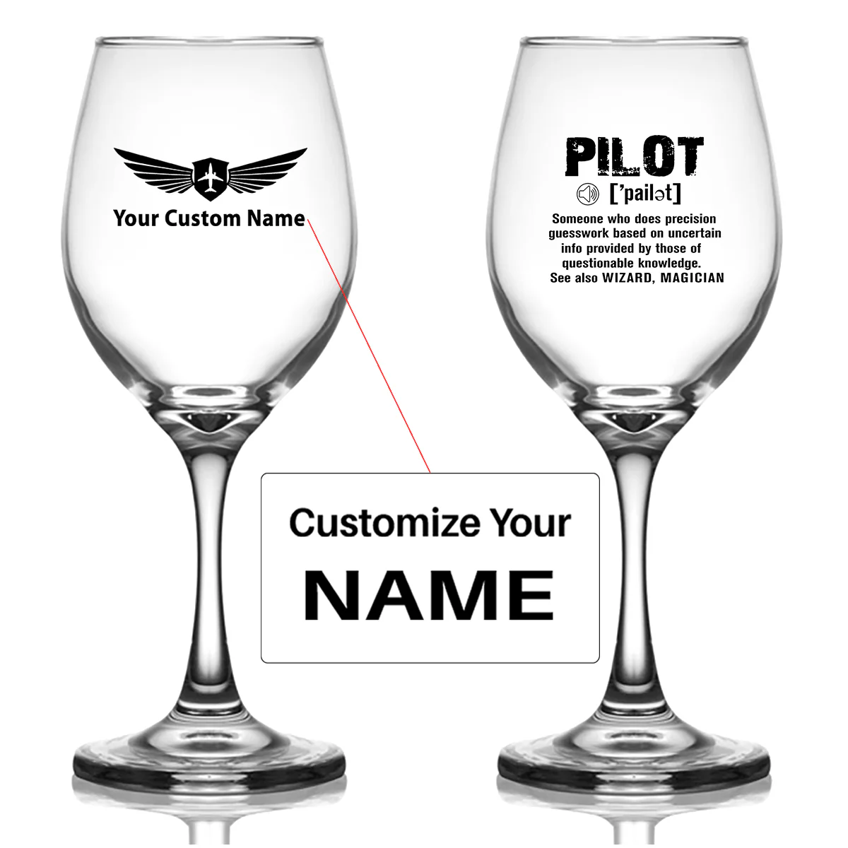 Pilot [Noun] Designed Wine Glasses