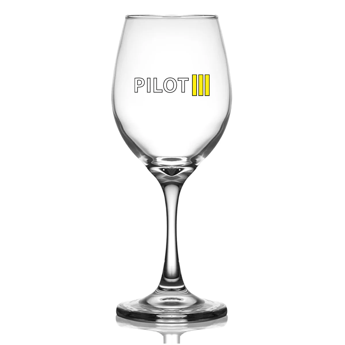 Pilot & Stripes (3 Lines) Designed Wine Glasses - Image 2
