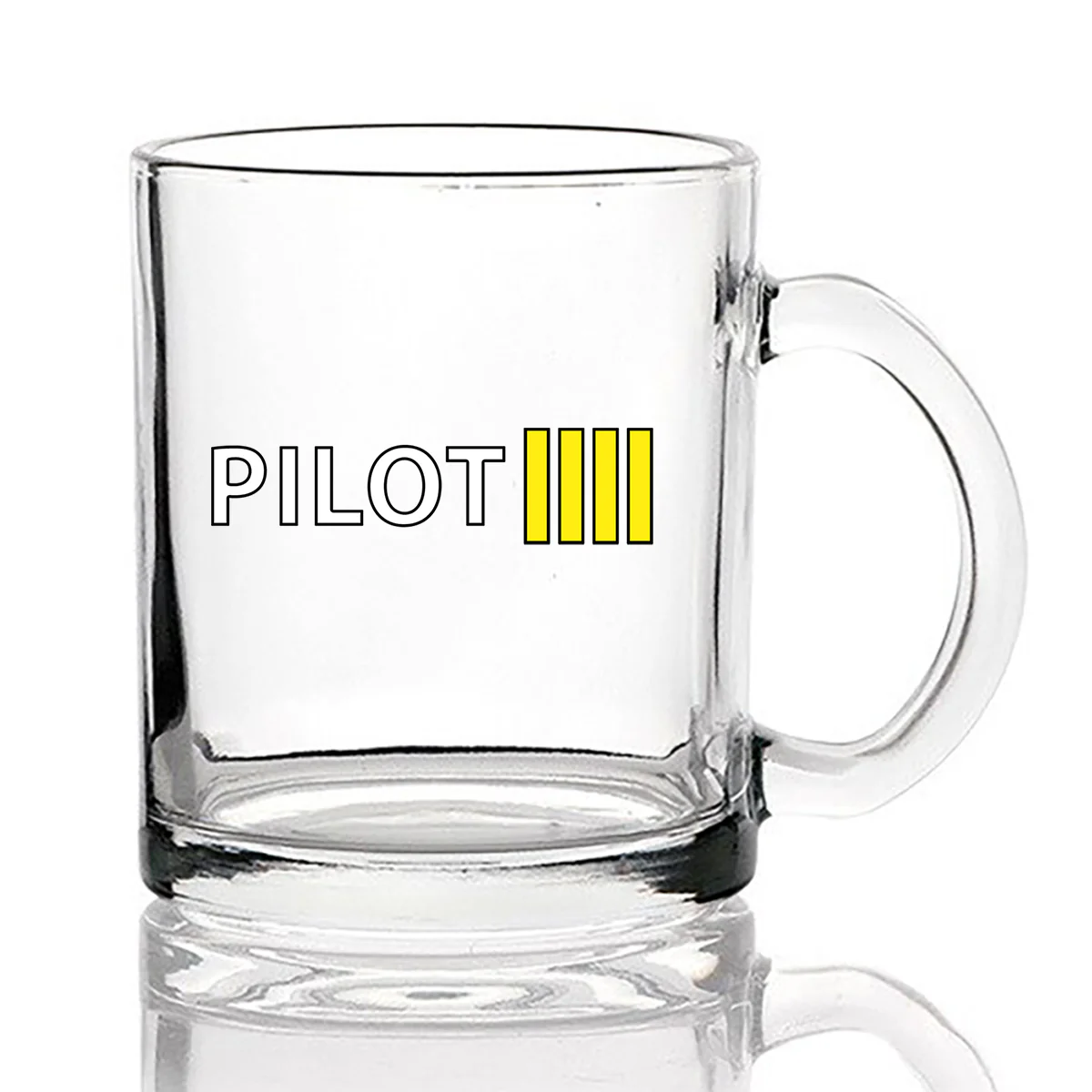Pilot & Stripes (4 Lines) Designed Coffee & Tea Glasses - Image 2