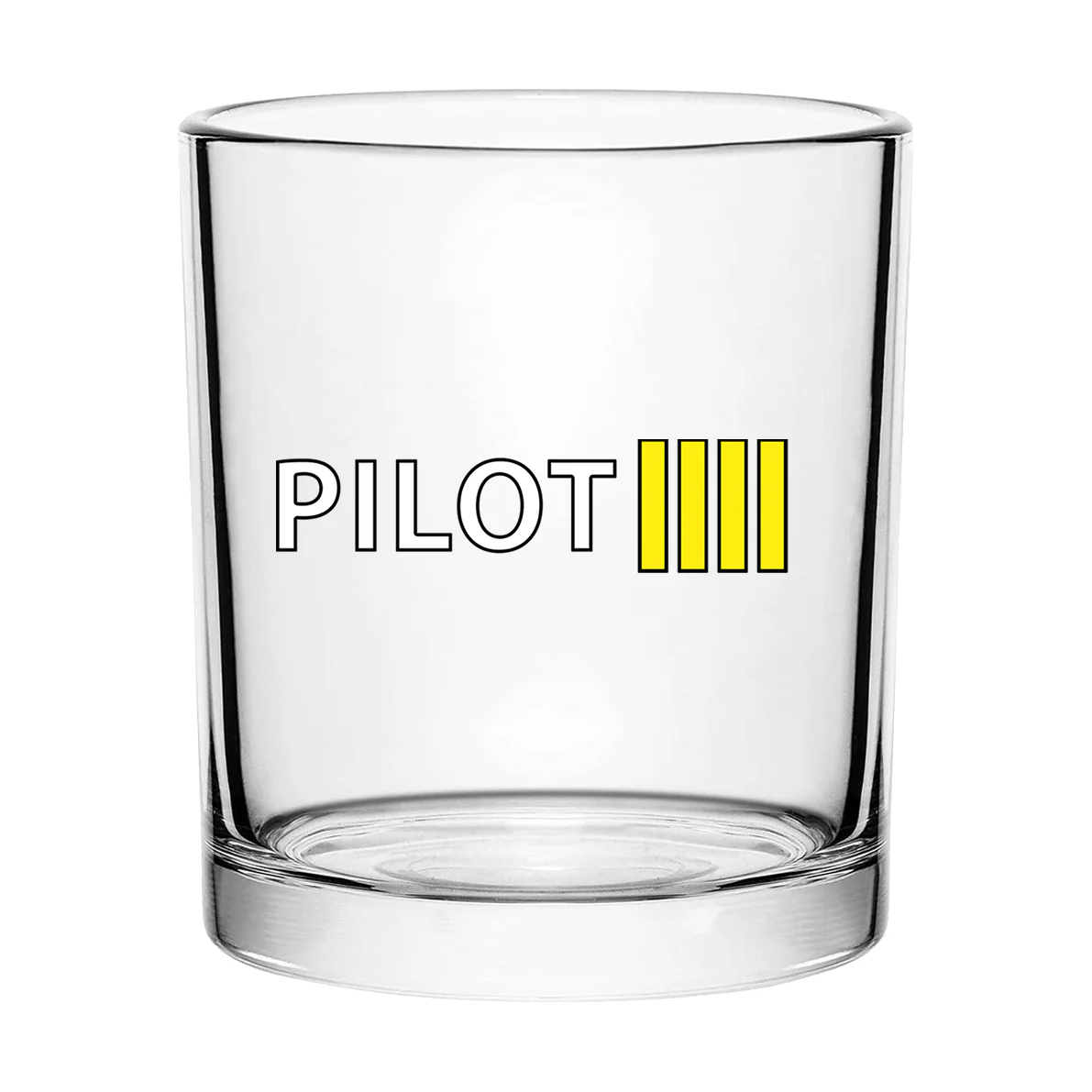 Pilot & Stripes (4 Lines) Designed Special Whiskey Glasses - Image 2