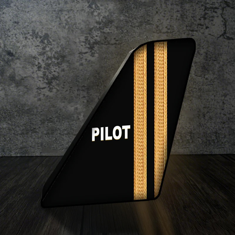Pilot Text & 2 Lines Designed Led Aircraft Tail & 3D Lamp
