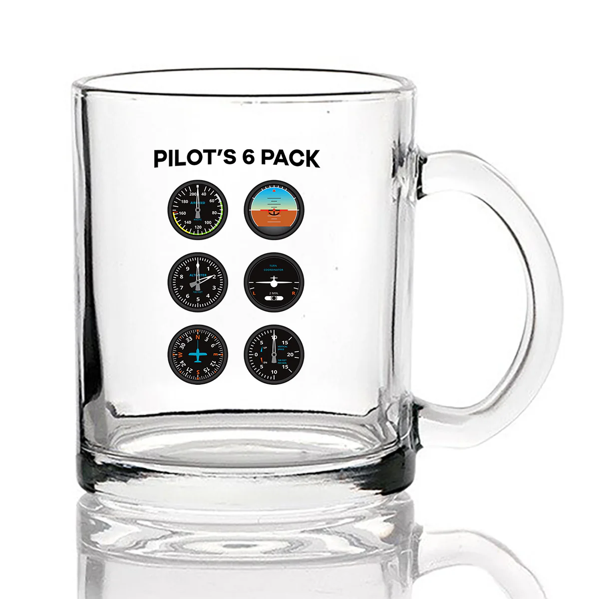 Pilot's 6 Pack Designed Coffee & Tea Glasses - Image 2