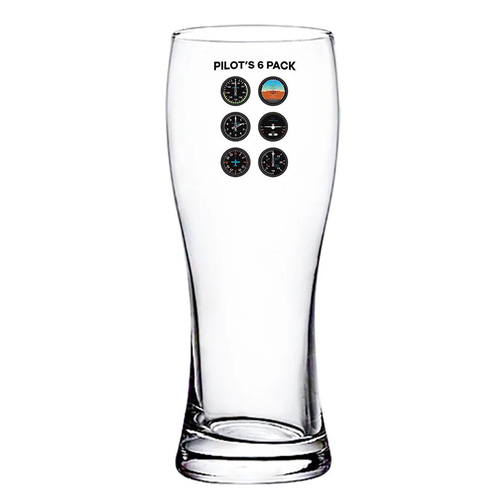 Pilot's 6 Pack Designed Pilsner Beer Glasses - Image 2