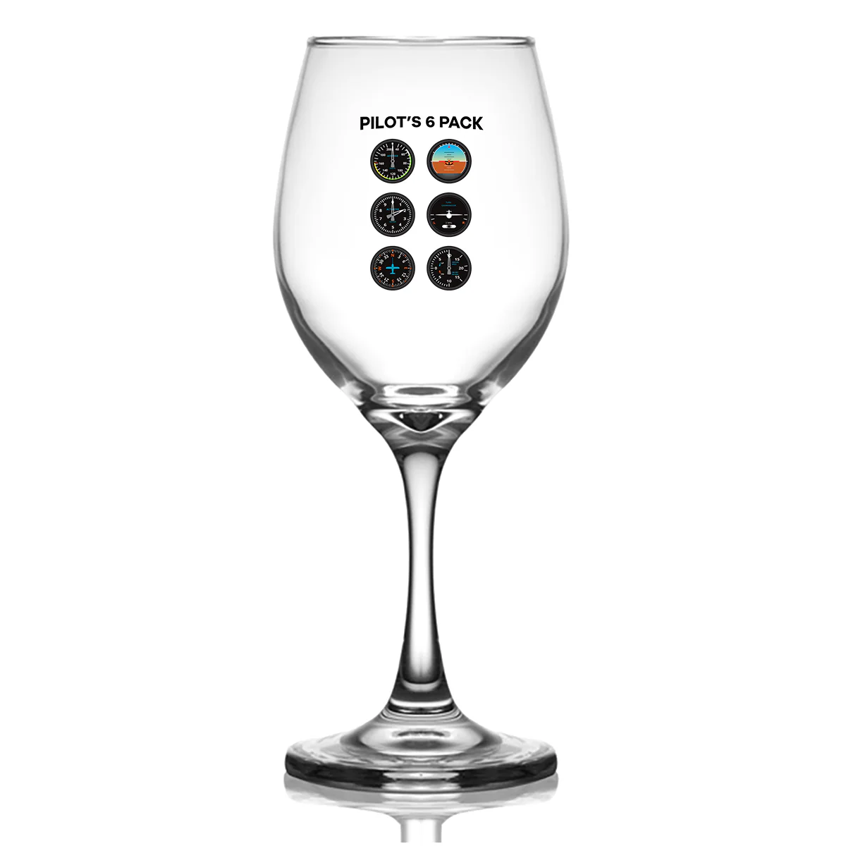 Pilot's 6 Pack Designed Wine Glasses - Image 2