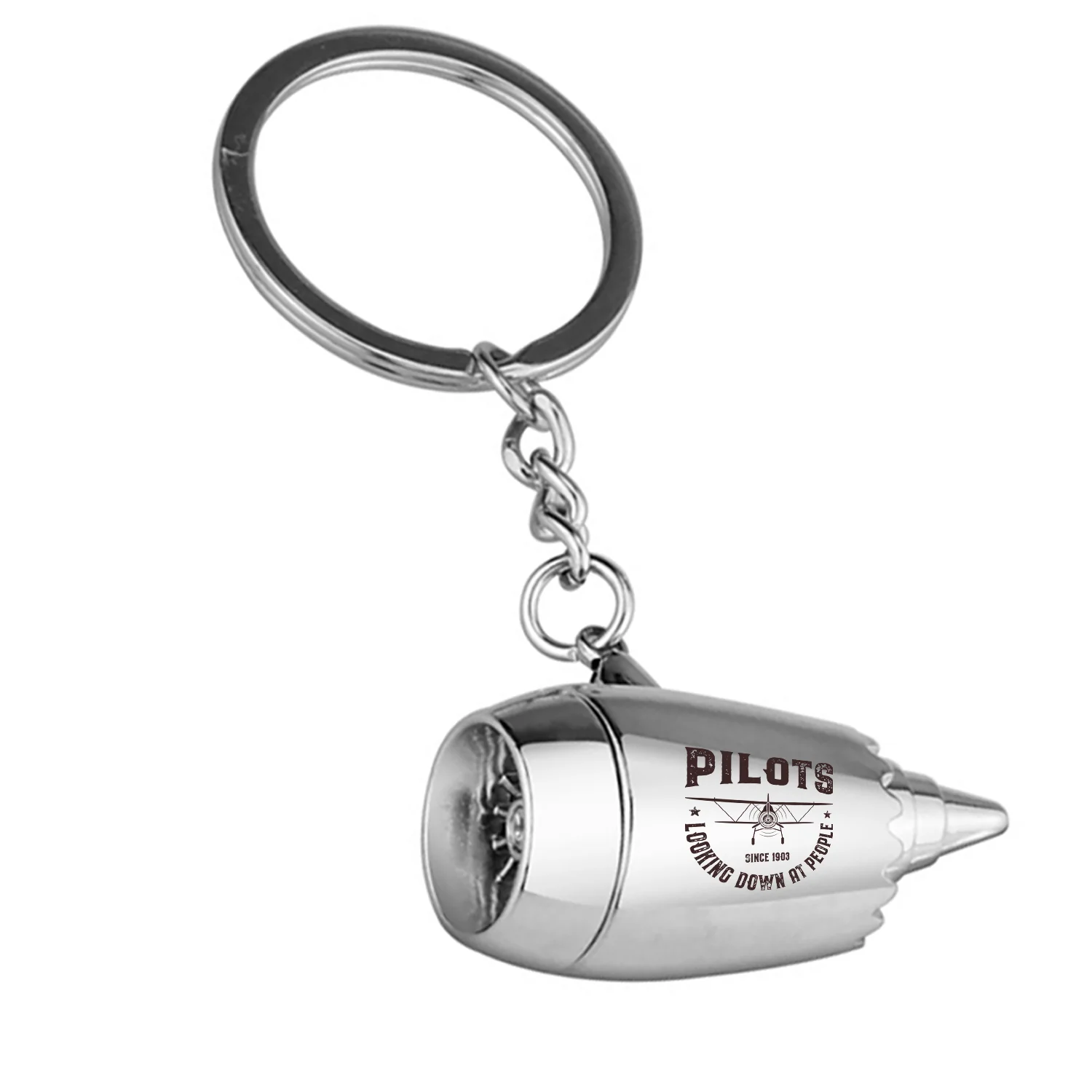 Pilots Looking Down at People Since 1903 Jet Engine Turbine Key Chains - Image 2