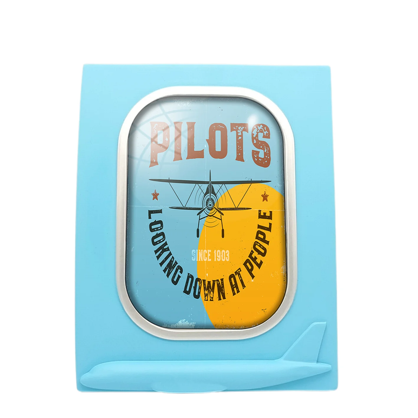 Pilots Looking Down at People Since 1903 Designed Airplane Window Photo Frame