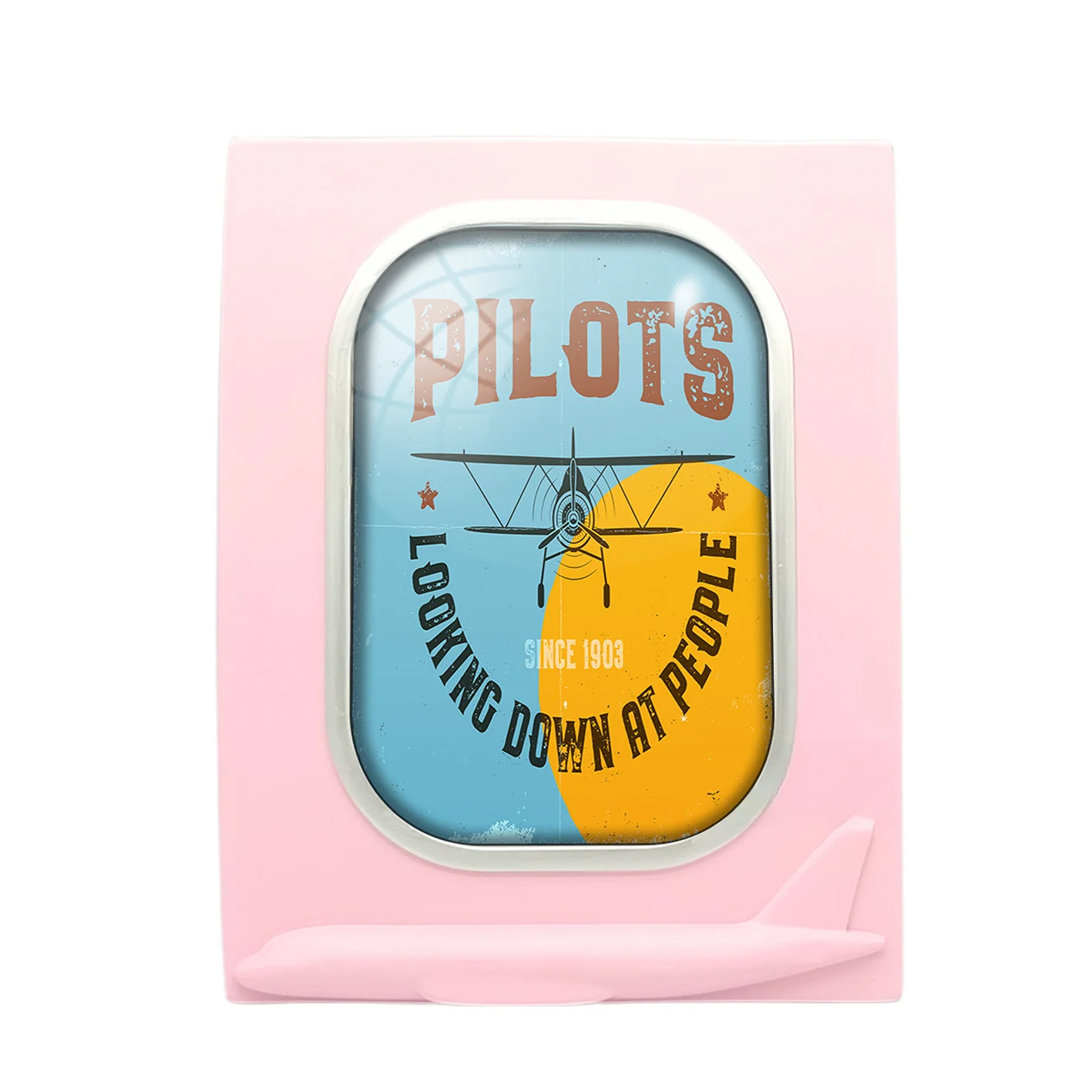 Pilots Looking Down at People Since 1903 Designed Airplane Window Photo Frame - Image 3