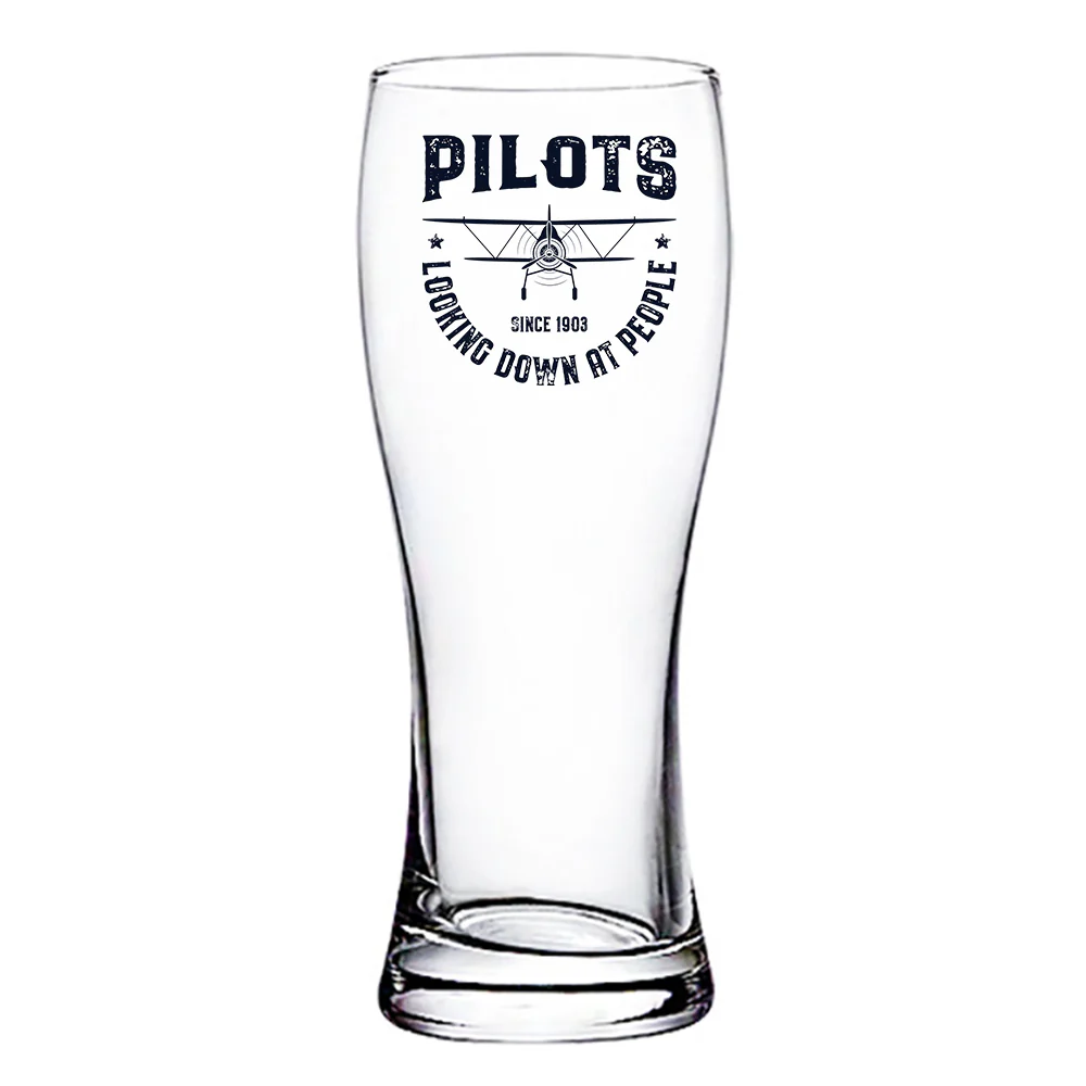 Pilots Looking Down at People Since 1903 Designed Pilsner Beer Glasses - Image 2