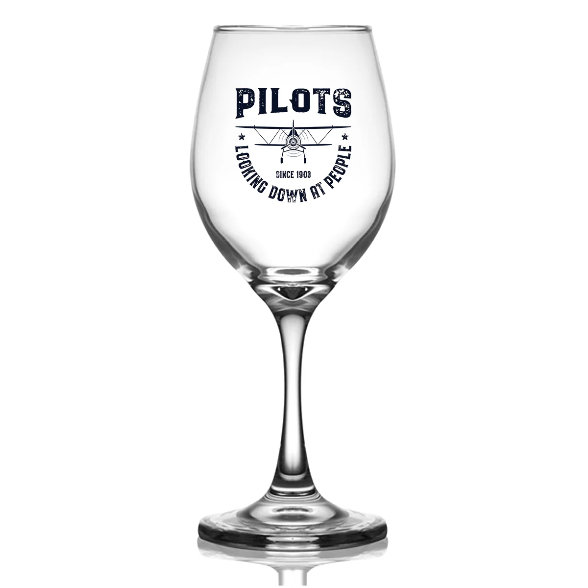 Pilots Looking Down at People Since 1903 Designed Wine Glasses - Image 2