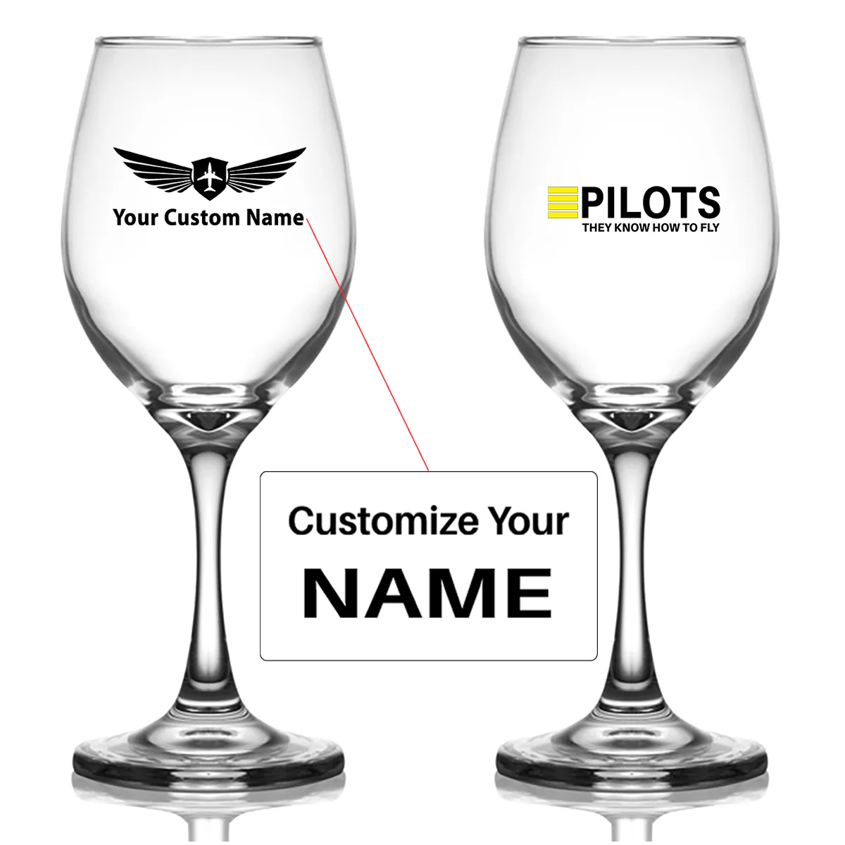Pilots They Know How To Fly Designed Wine Glasses
