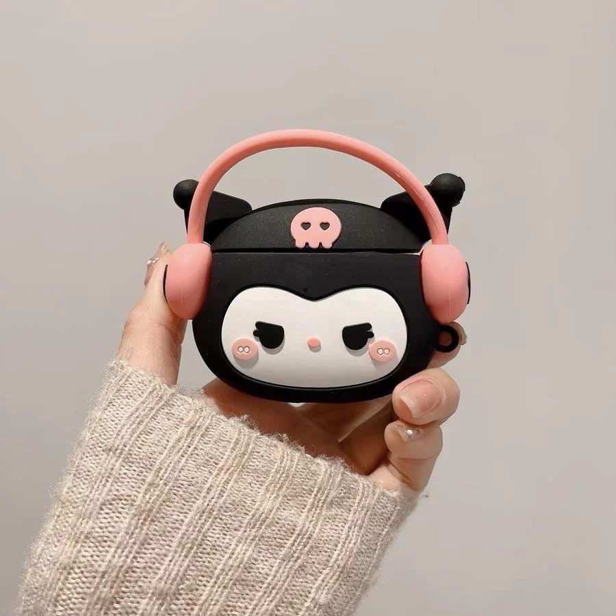 Pink music Designed AirPods Protective Cover: Cute Cartoon Silicone Soft Shell
