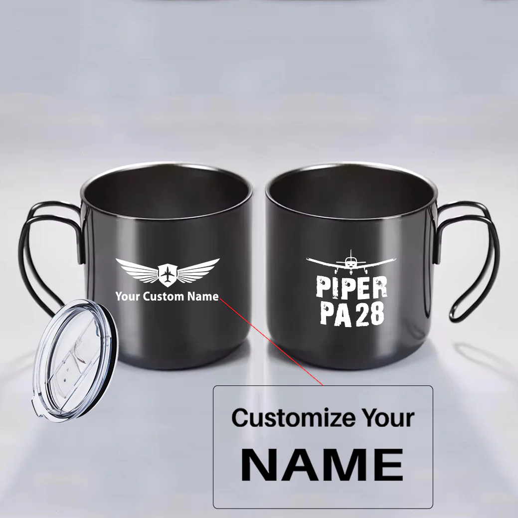 Piper PA28 & Plane Designed Stainless Steel Portable Mugs - Image 3