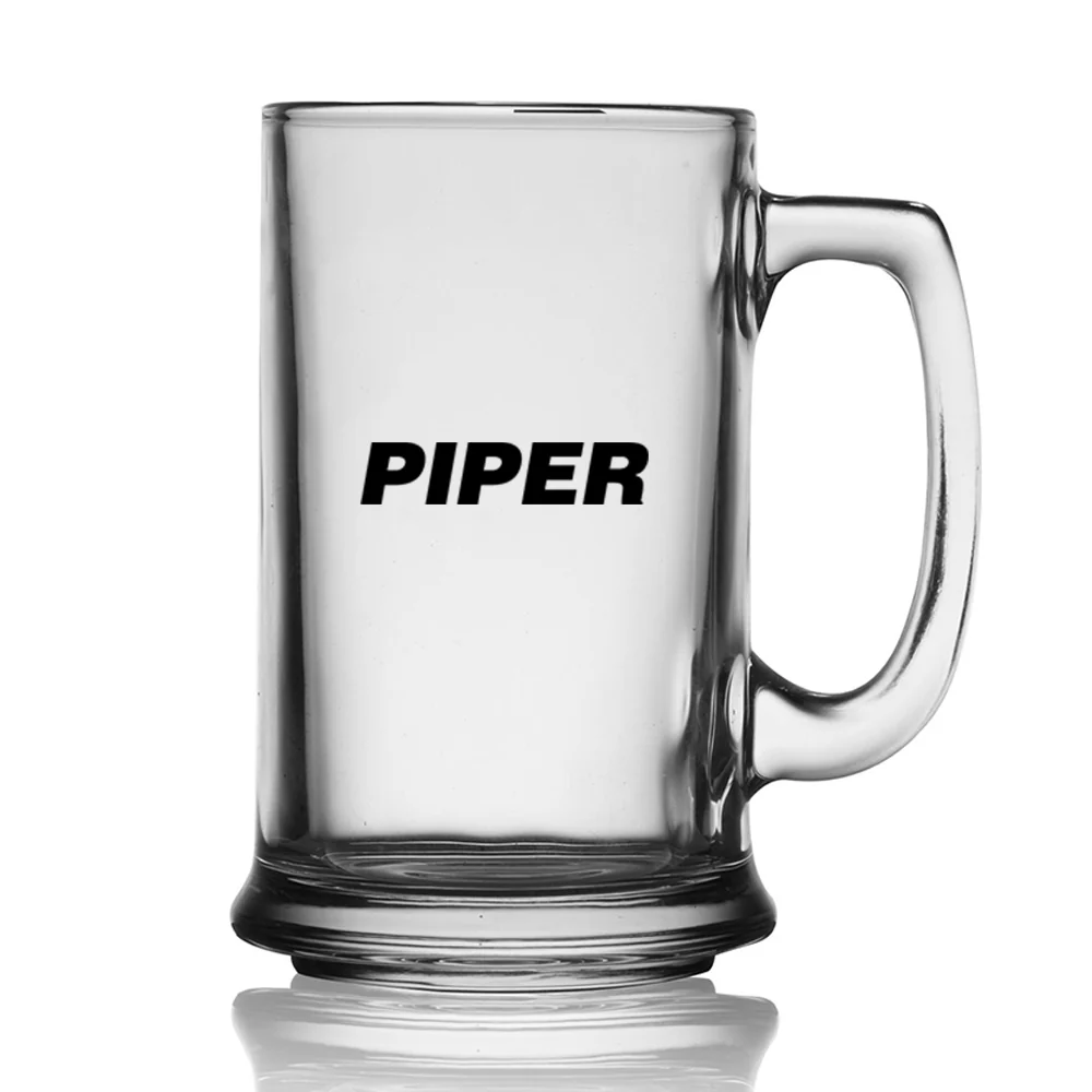 Piper & Text Designed Beer Glass with Holder - Image 2