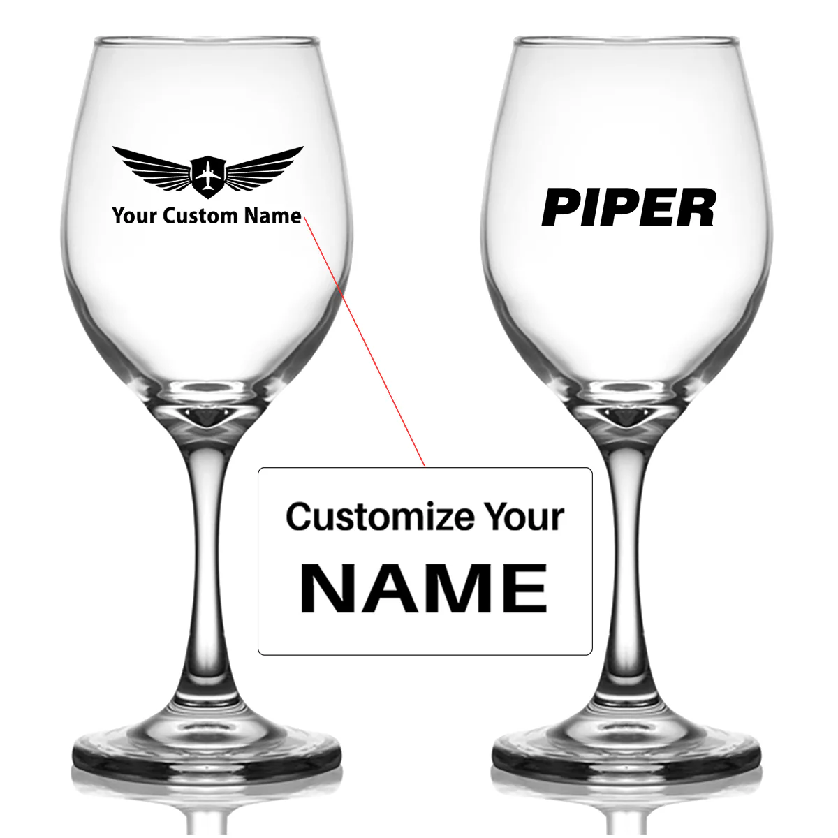Piper & Text Designed Wine Glasses