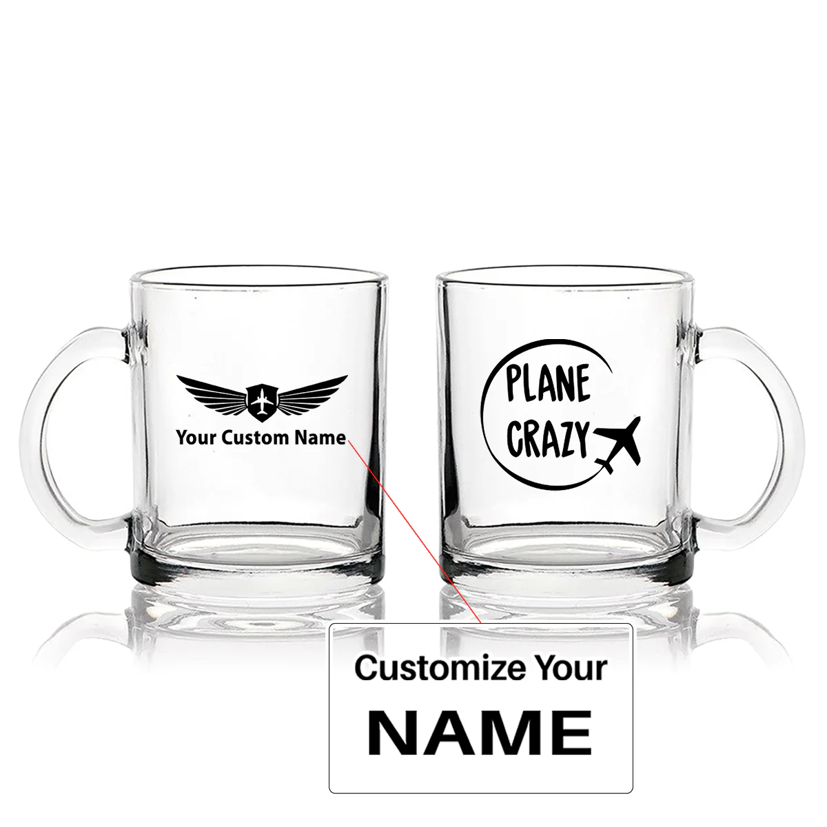 Plane Crazy Designed Coffee & Tea Glasses